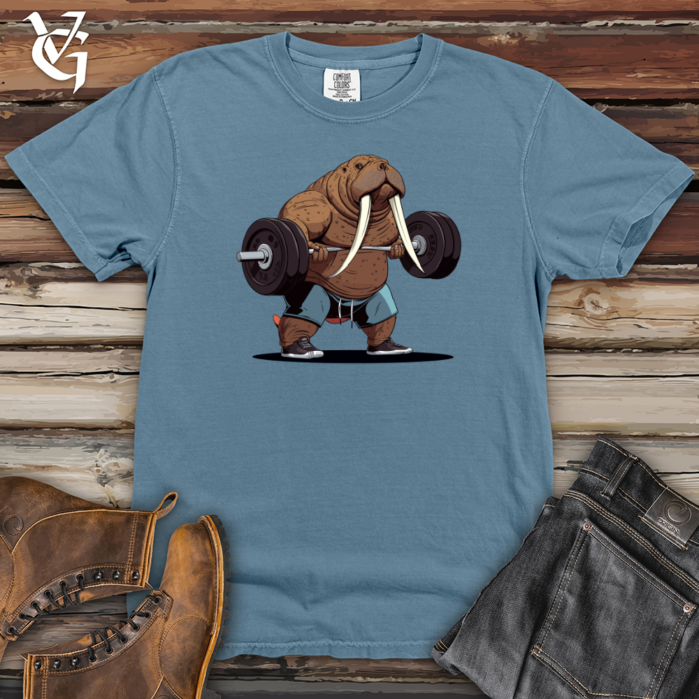 Viking Goods Walrus Weightlifting Champion Heavy Cotton Comfort Colors Tee Blue Jean / L