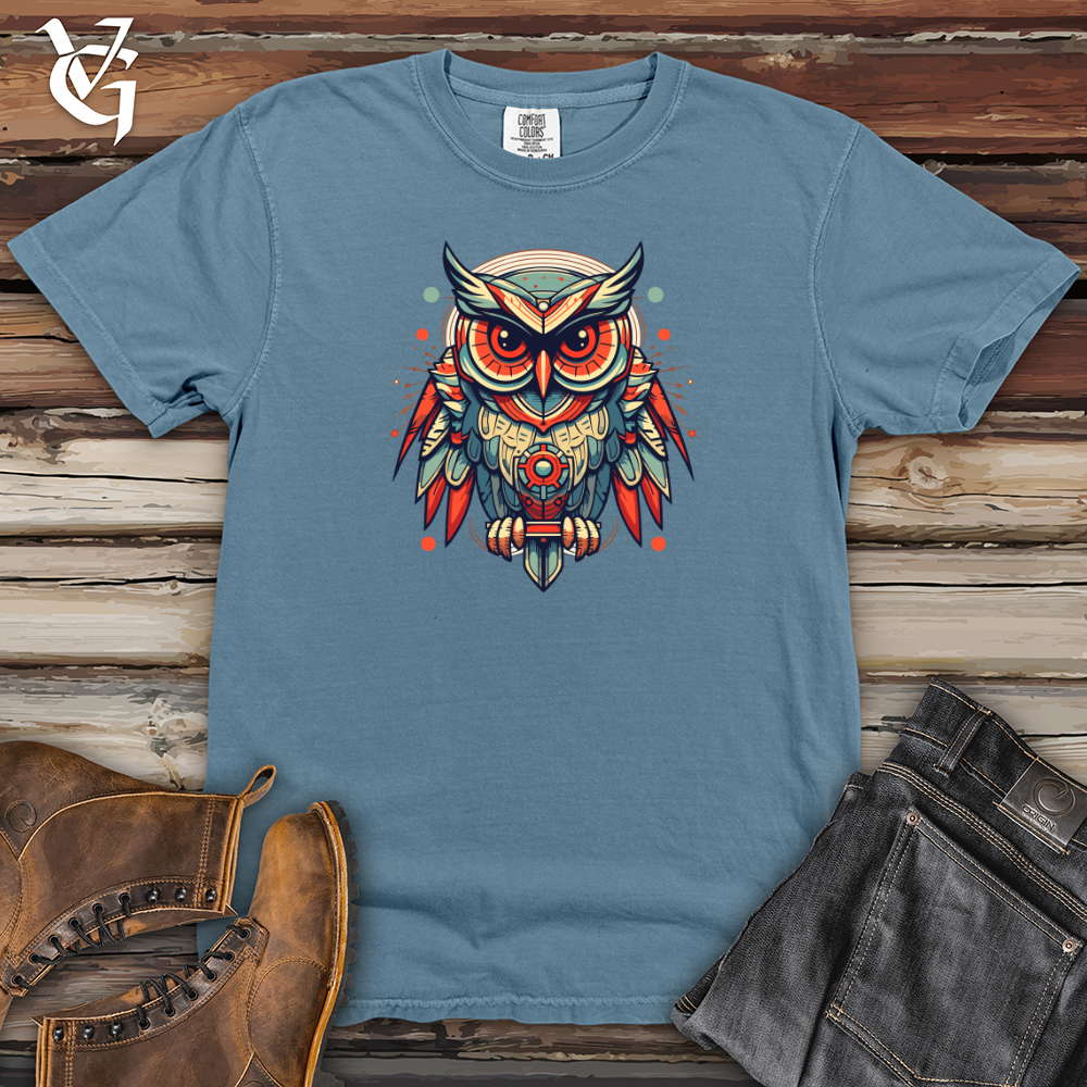 Viking Goods Whimsical Owltron Heavy Cotton Comfort Colors Tee Blue Jean / L