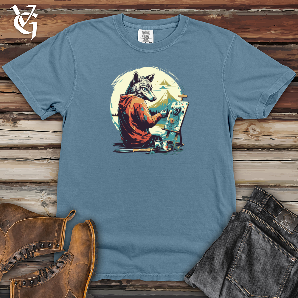 Viking Goods Wild Brush Strokes Heavy Cotton Comfort Colors Tee Blue Jean / L