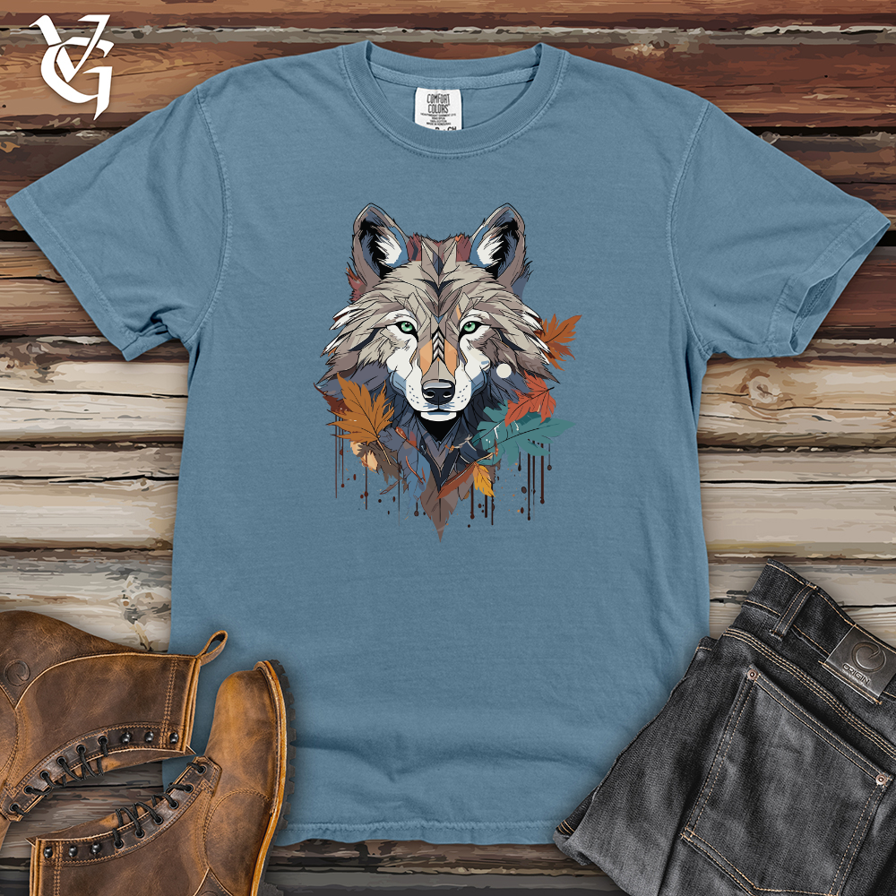 Viking Goods Wolf Autumn Spirit Heavy Cotton Comfort Colors Tee Blue Jean / L