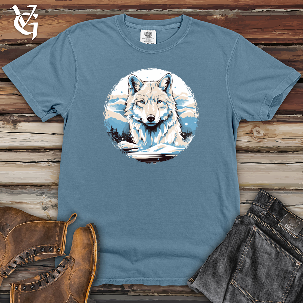 Viking Goods Wolf Winter Majesty Heavy Cotton Comfort Colors Tee Blue Jean / L