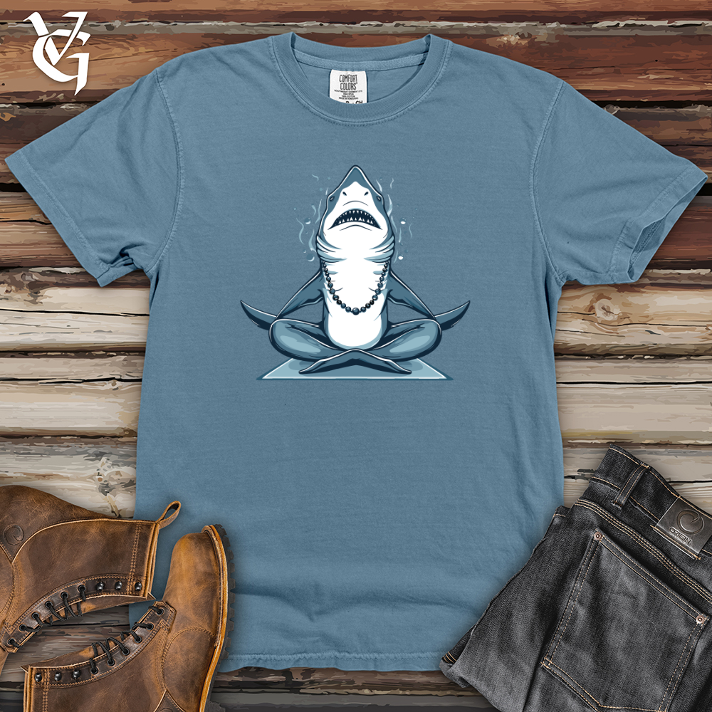 Viking Goods Zen Shark Meditation Heavy Cotton Comfort Colors Tee Blue Jean / L