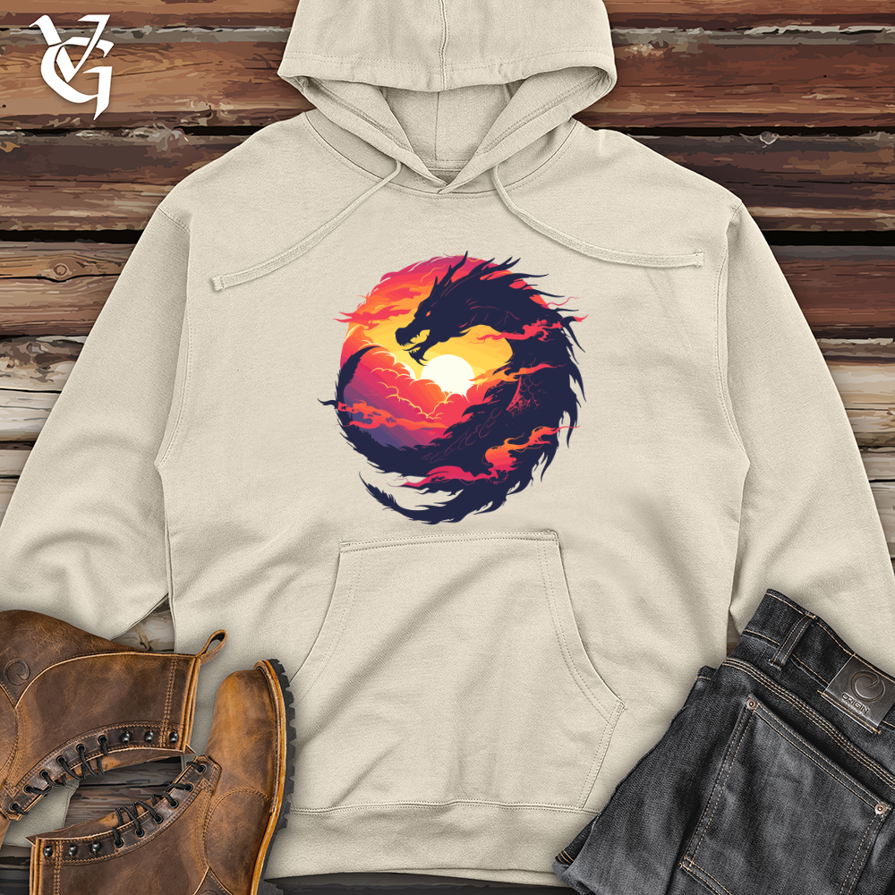 Viking Goods Dragon Embrace Eclipse Midweight Hooded Sweatshirt Bone / L