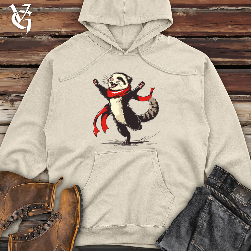 Viking Goods Ferret Joyful Dance Midweight Hooded Sweatshirt Grey Heather / L