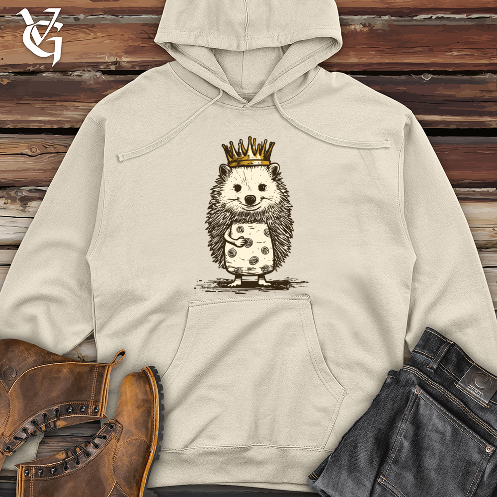 Viking Goods Hedgehog Royal Cuteness Midweight Hooded Sweatshirt Bone / L