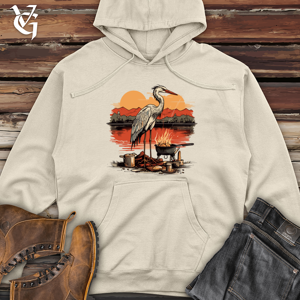 Viking Goods Heron Lakeside Grilling Midweight Hooded Sweatshirt Army / L