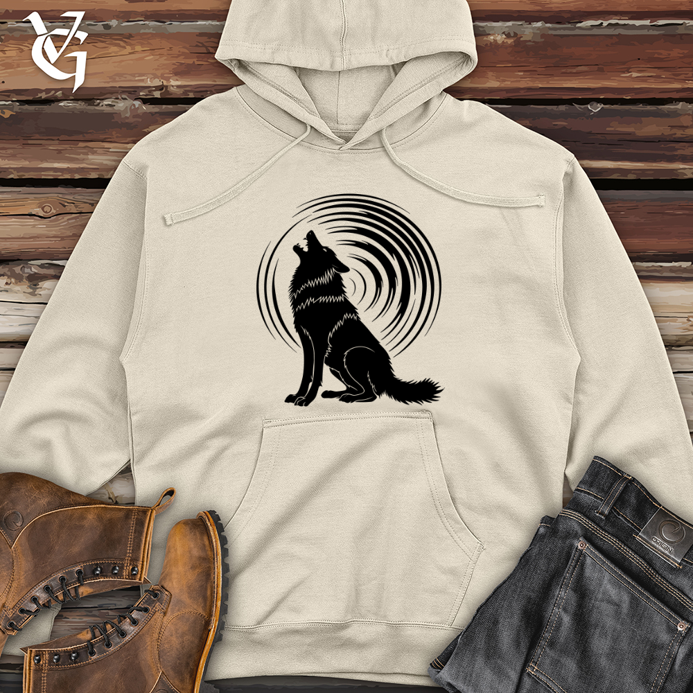 Viking Goods Howling Wolf Resonance Midweight Hooded Sweatshirt Grey Heather / L