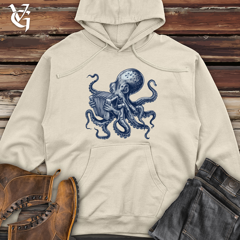 Viking Goods Octopus Accordion Serenade Midweight Hooded Sweatshirt Bone / L