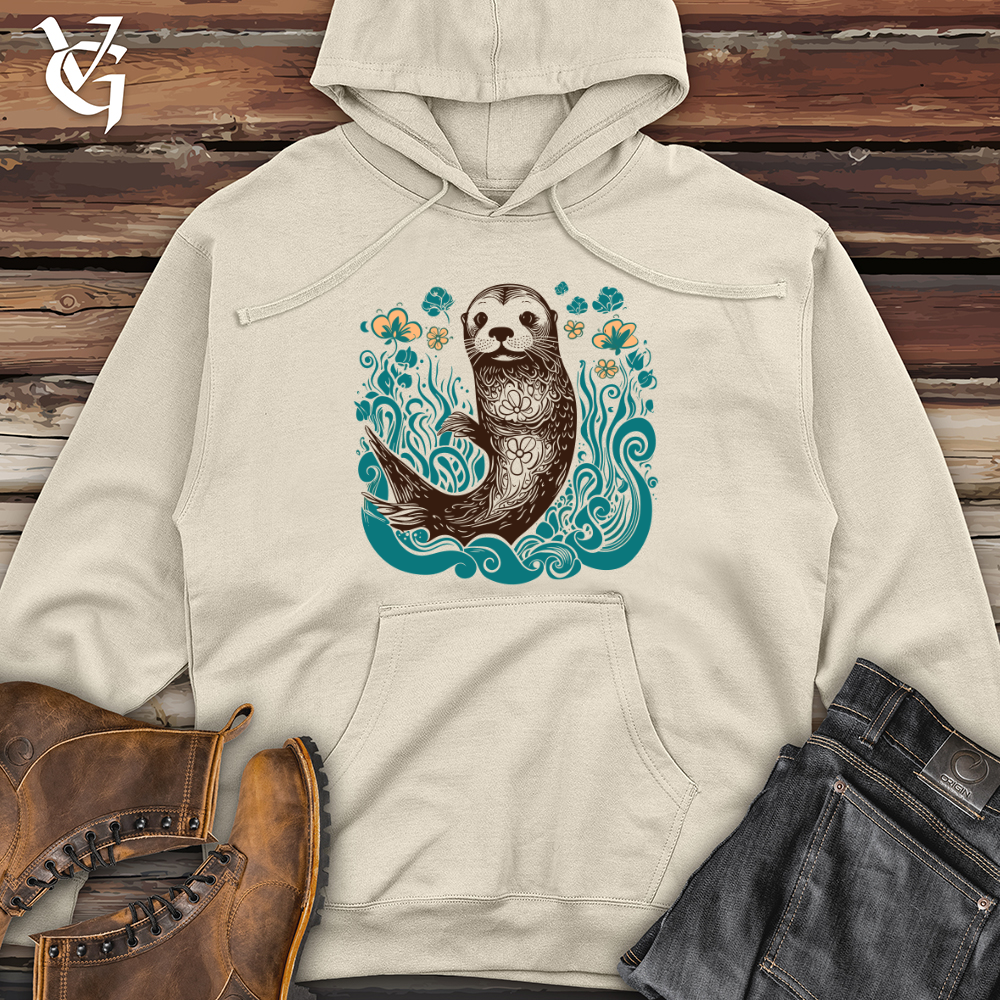 Viking Goods Otter Mermaid Midweight Hooded Sweatshirt Bone / L