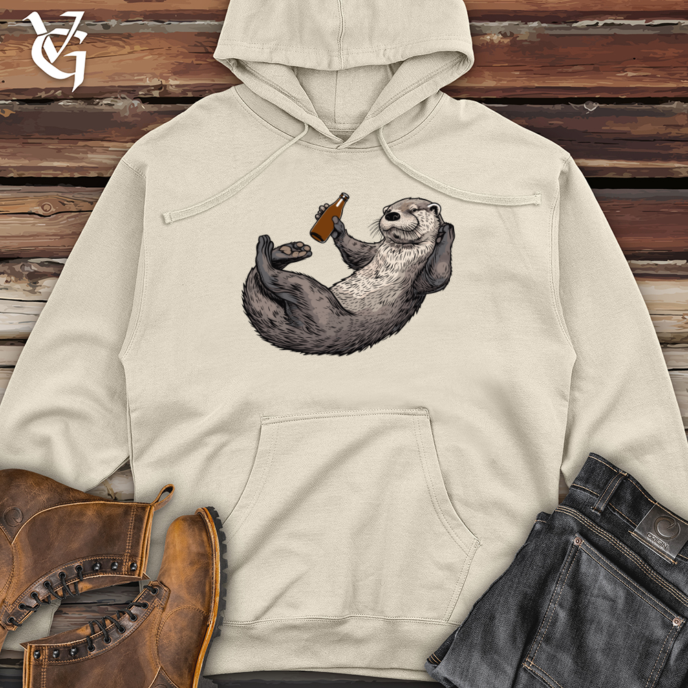 Viking Goods Otter Relaxation Ale Midweight Hooded Sweatshirt Bone / L