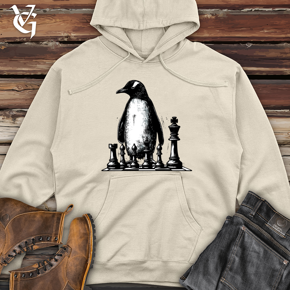 Viking Goods Penguin Chess Master Midweight Hooded Sweatshirt Grey Heather / L