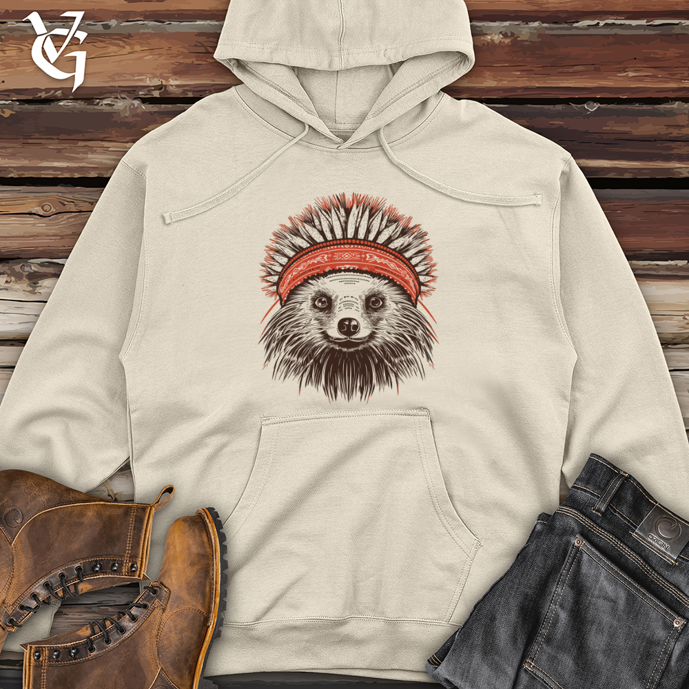 Viking Goods Porcupine Forest Frost Beanie Bliss Midweight Hooded Sweatshirt Grey Heather / L