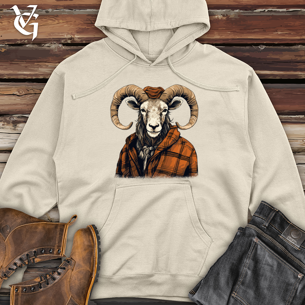 Viking Goods Ram Rustic Attire Midweight Hooded Sweatshirt Bone / L