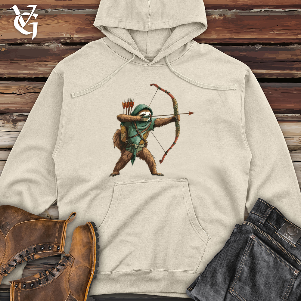 Viking Goods Sloth Archer Adventure Midweight Hooded Sweatshirt Bone / L