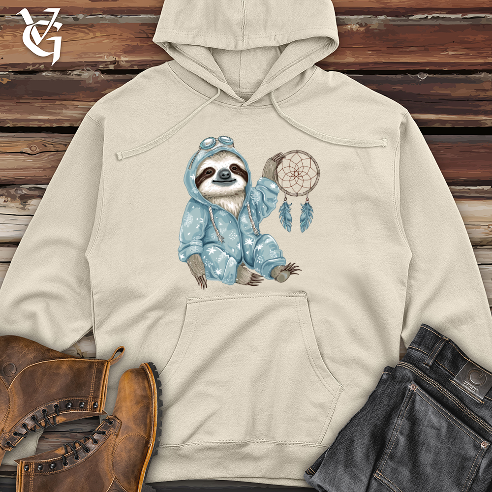 Viking Goods Sloth Dreamcatcher Charm Midweight Hooded Sweatshirt Bone / L