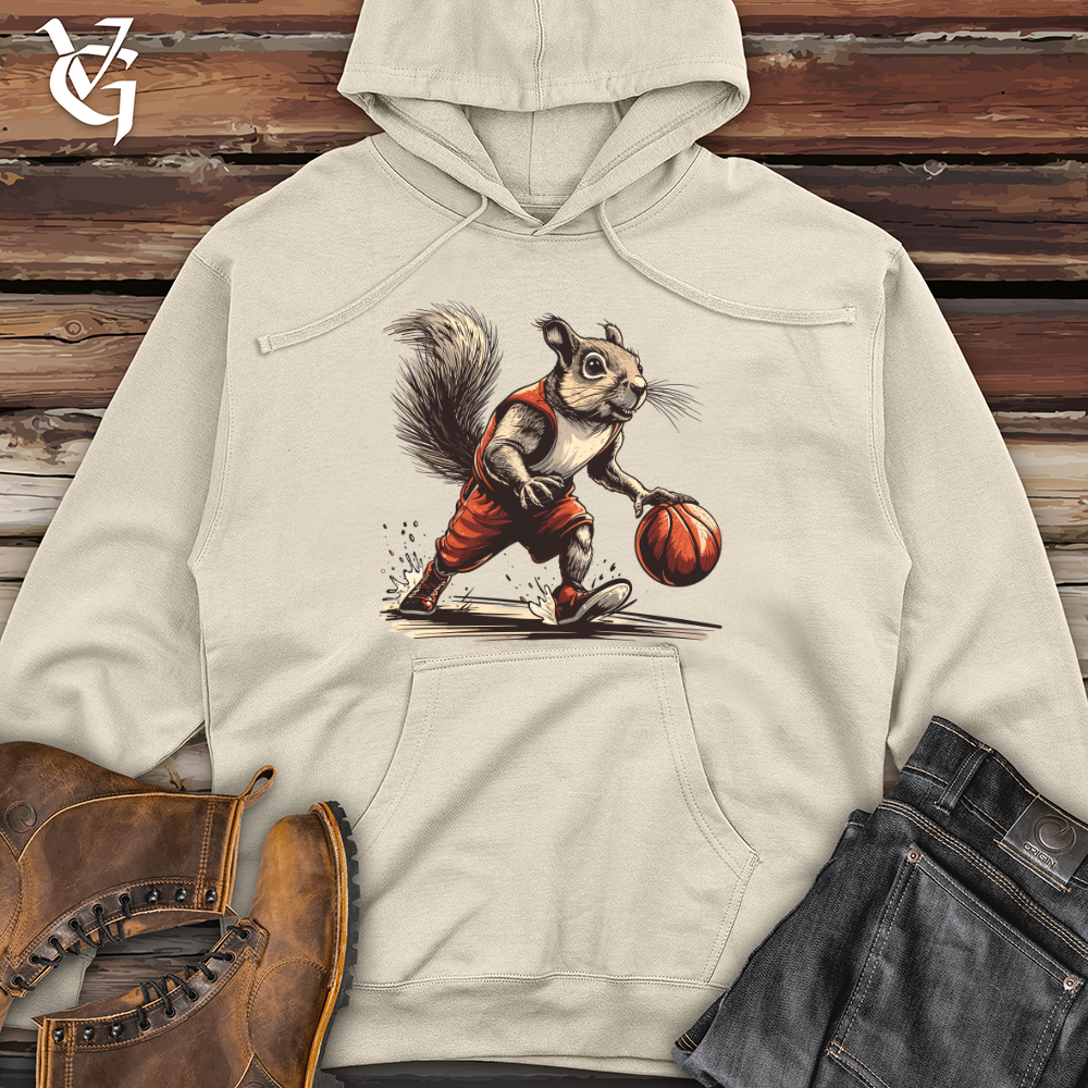 Viking Goods Squirrel Basketball Hustle Midweight Hooded Sweatshirt Army / L