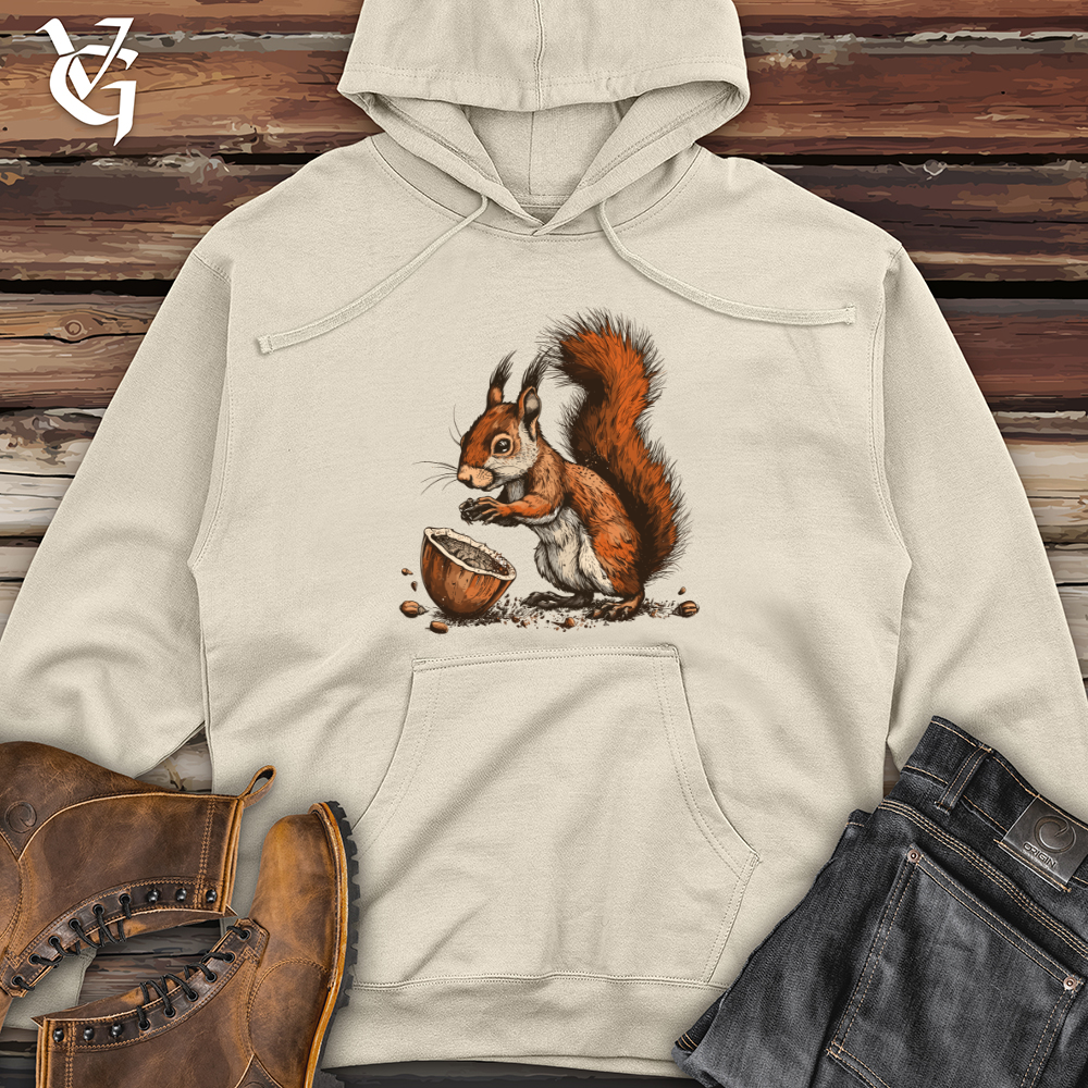 Viking Goods Squirrel Nut Feast Midweight Hooded Sweatshirt Army / L