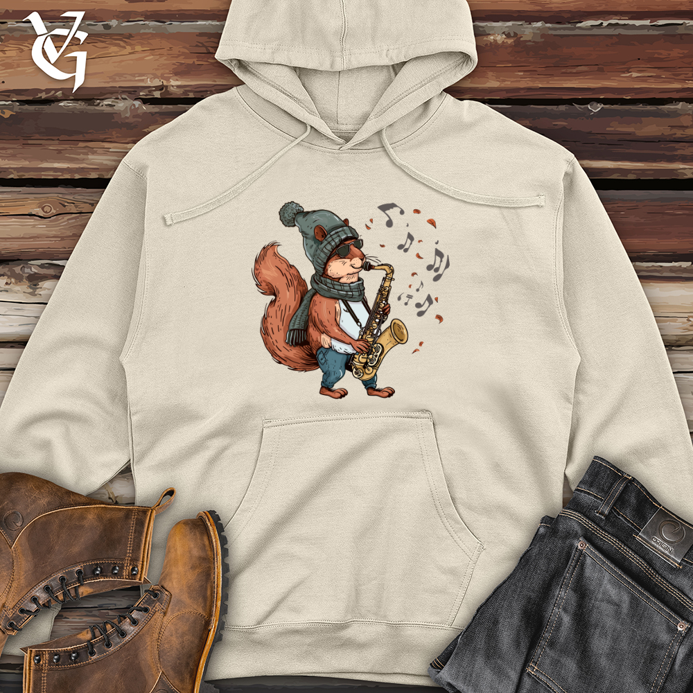 Viking Goods Squirrel Saxophone Solo Midweight Hooded Sweatshirt Bone / L