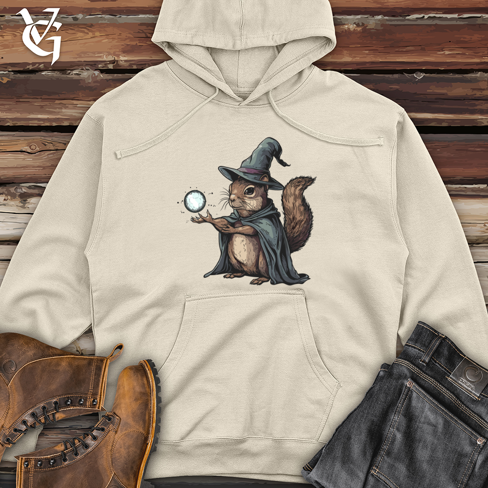 Viking Goods Squirrel Wizard Mystique Midweight Hooded Sweatshirt Grey Heather / L