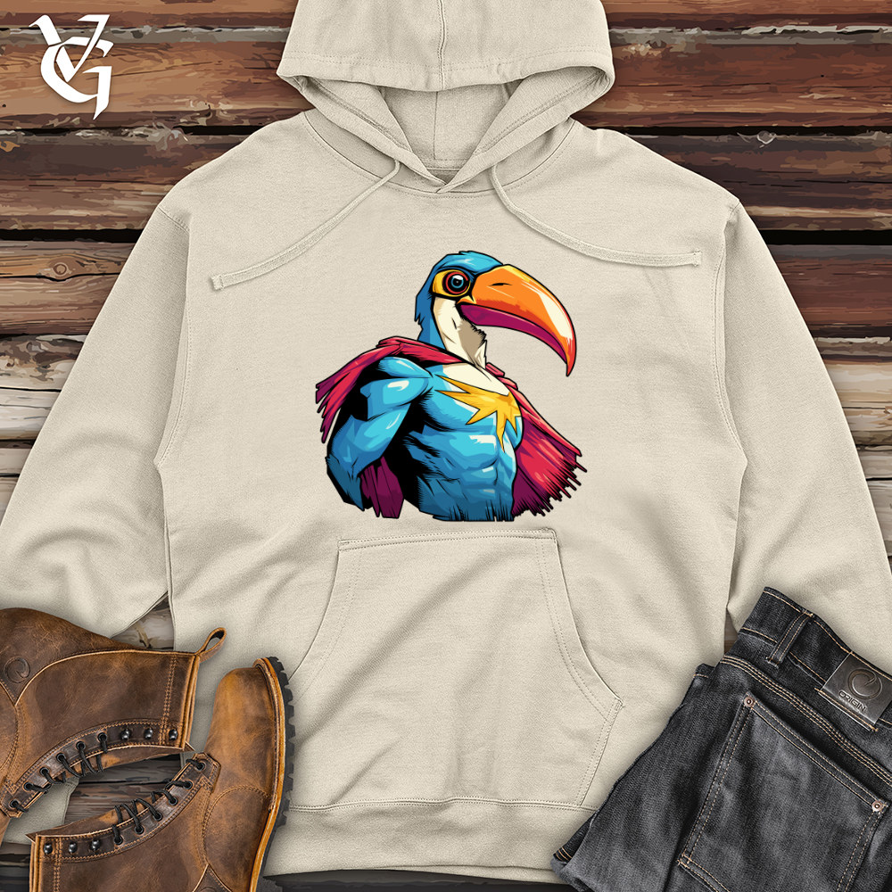 Viking Goods Toucan Superhero Pose Midweight Hooded Sweatshirt Bone / L