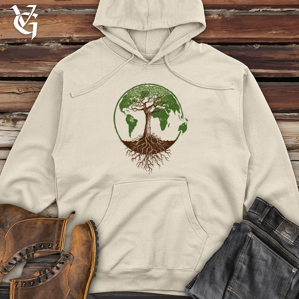 Viking Goods Tree of Life Earth Midweight Hooded Sweatshirt Bone / L