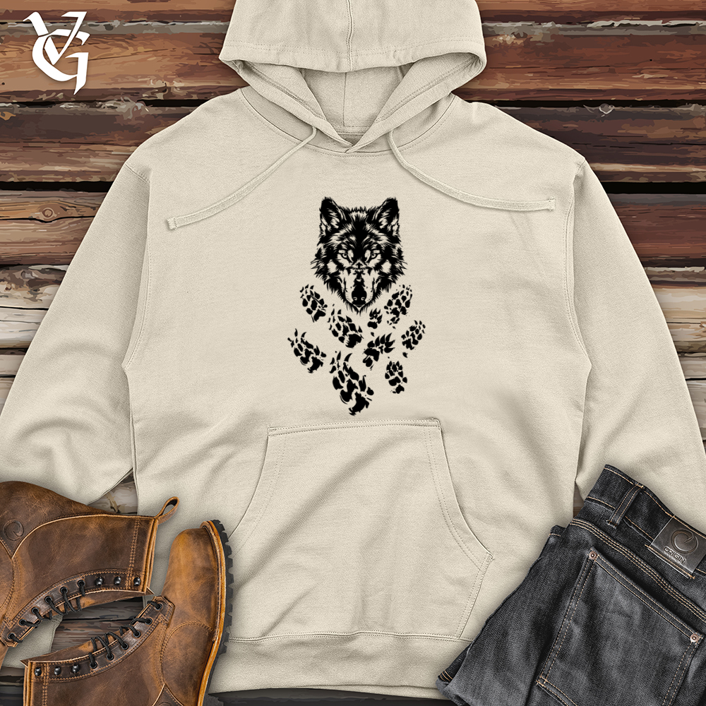 Viking Goods Wolf Paw Trail Midweight Hooded Sweatshirt Army / L