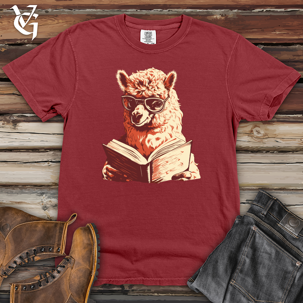 Viking Goods Alpaca Bibliophile Tranquil Read Heavy Cotton Comfort Colors Tee Brick / L