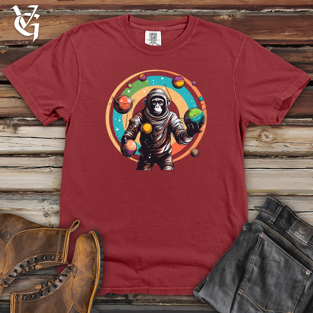 Viking Goods Astronaut Monkey Juggler  Heavy Cotton Comfort Colors Tee Brick / L