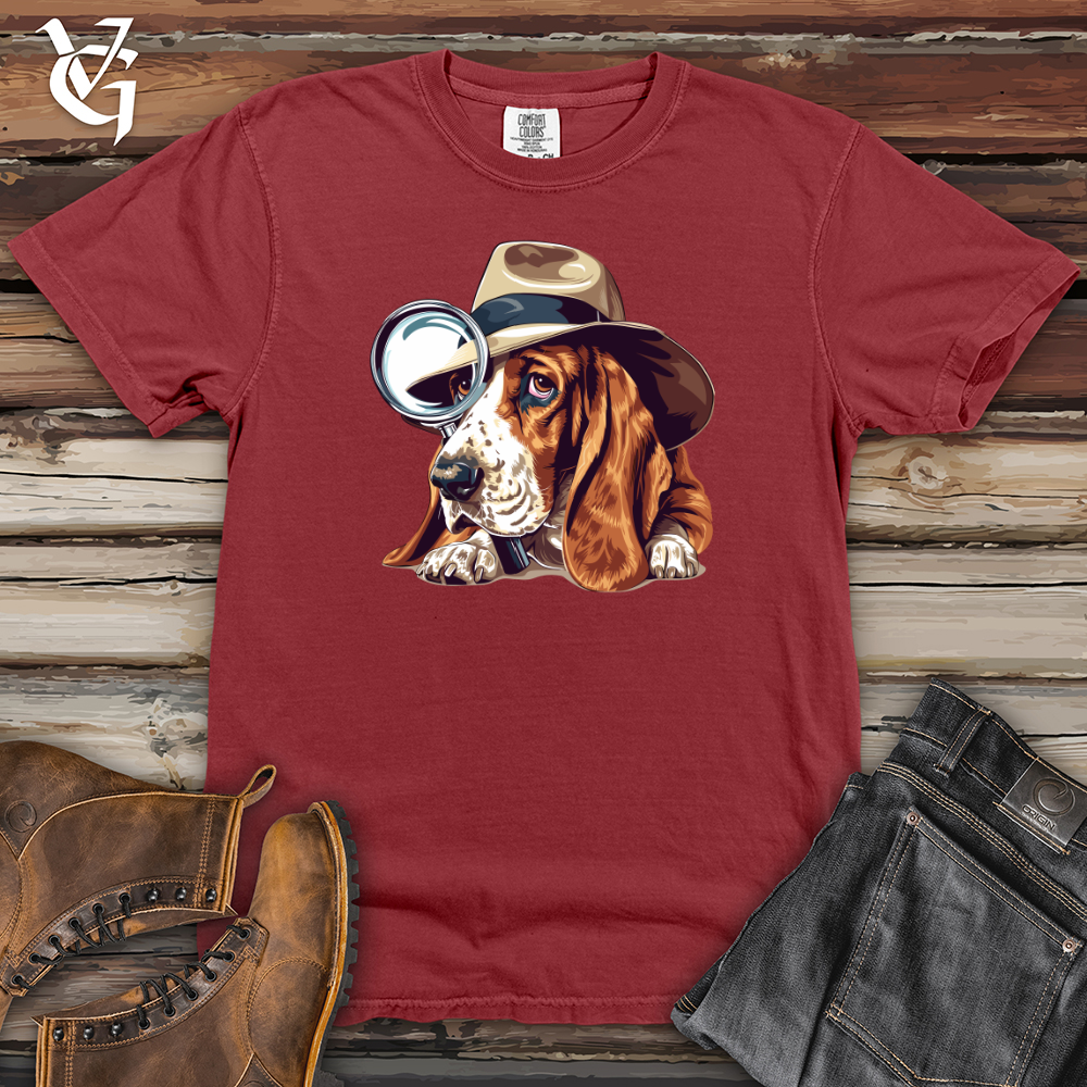 Viking Goods Basset Hound Holmes Heavy Cotton Comfort Colors Tee Brick / L