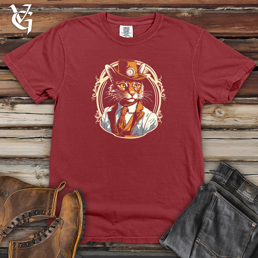 Viking Goods Cat Time Traveler Heavy Cotton Comfort Colors Tee Brick / L