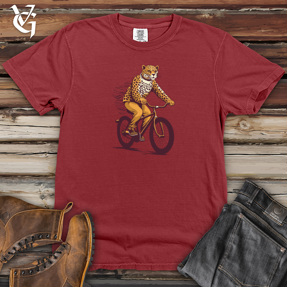 Viking Goods Cheetah Bicycle Chase Heavy Cotton Comfort Colors Tee Brick / L