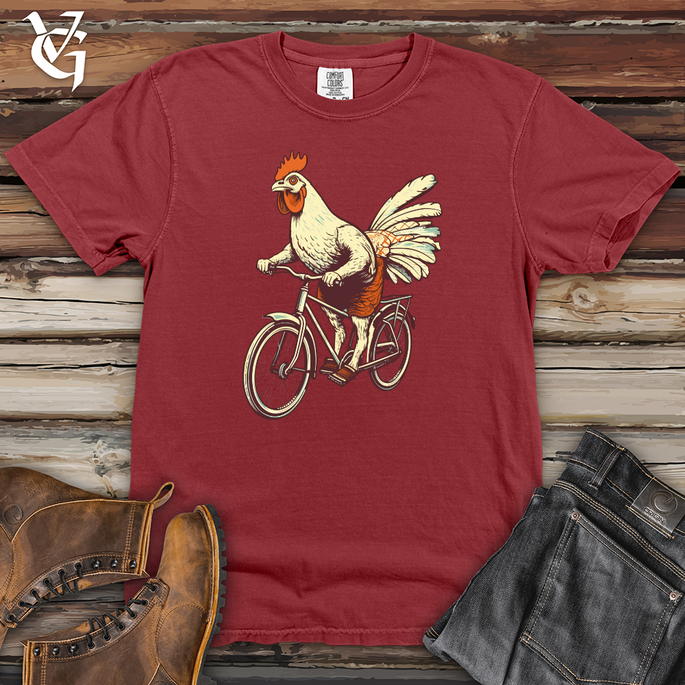 Viking Goods Chicken Cycle Barnyard Joyride Heavy Cotton Comfort Colors Tee Brick / L