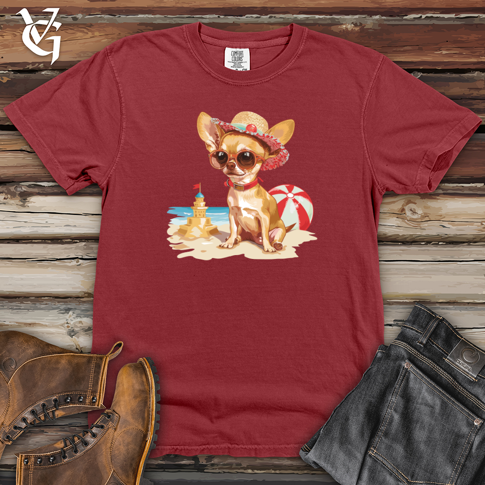 Viking Goods Chihuahua Beachfront Chic Heavy Cotton Comfort Colors Tee Brick / L
