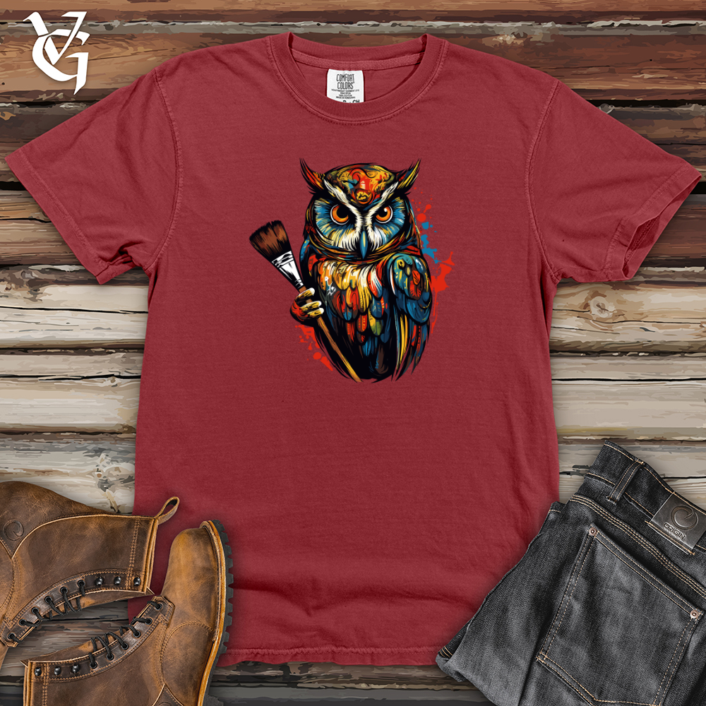 Viking Goods Classic Painter Owl 01 Heavy Cotton Comfort Colors Tee Brick / L