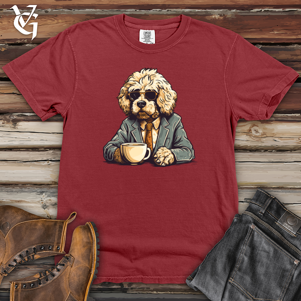 Viking Goods Coffee Enjoying Doodle Canine Heavy Cotton Comfort Colors Tee Brick / L