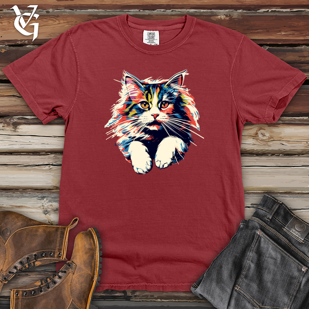 Viking Goods Cosmic Feline Splash Heavy Cotton Comfort Colors Tee Brick / L