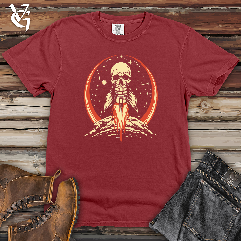 Viking Goods Cosmic Rocket Skull Heavy Cotton Comfort Colors Tee Brick / L