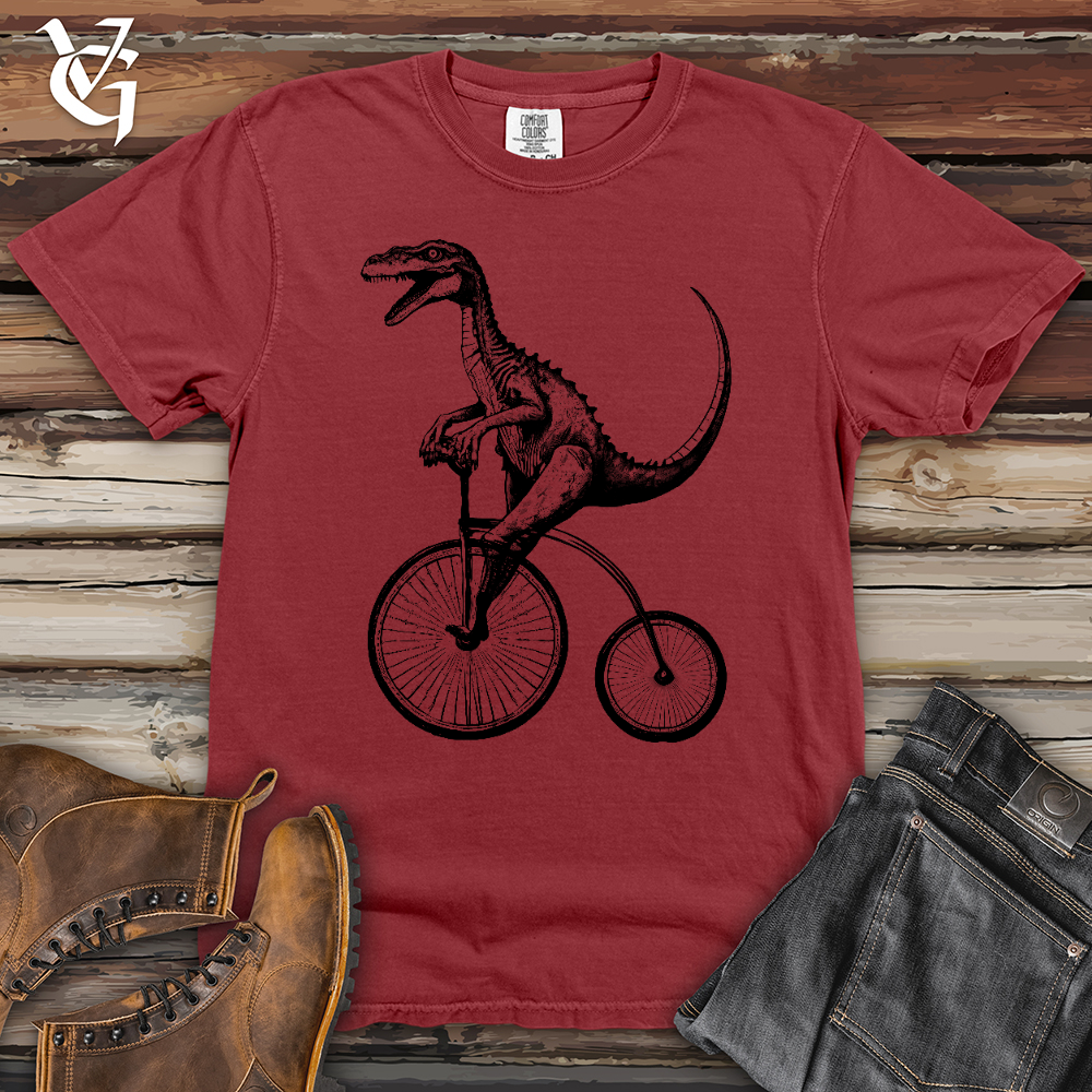 Viking Goods Dinosaur Cyclist Heavy Cotton Comfort Colors Tee Brick / L