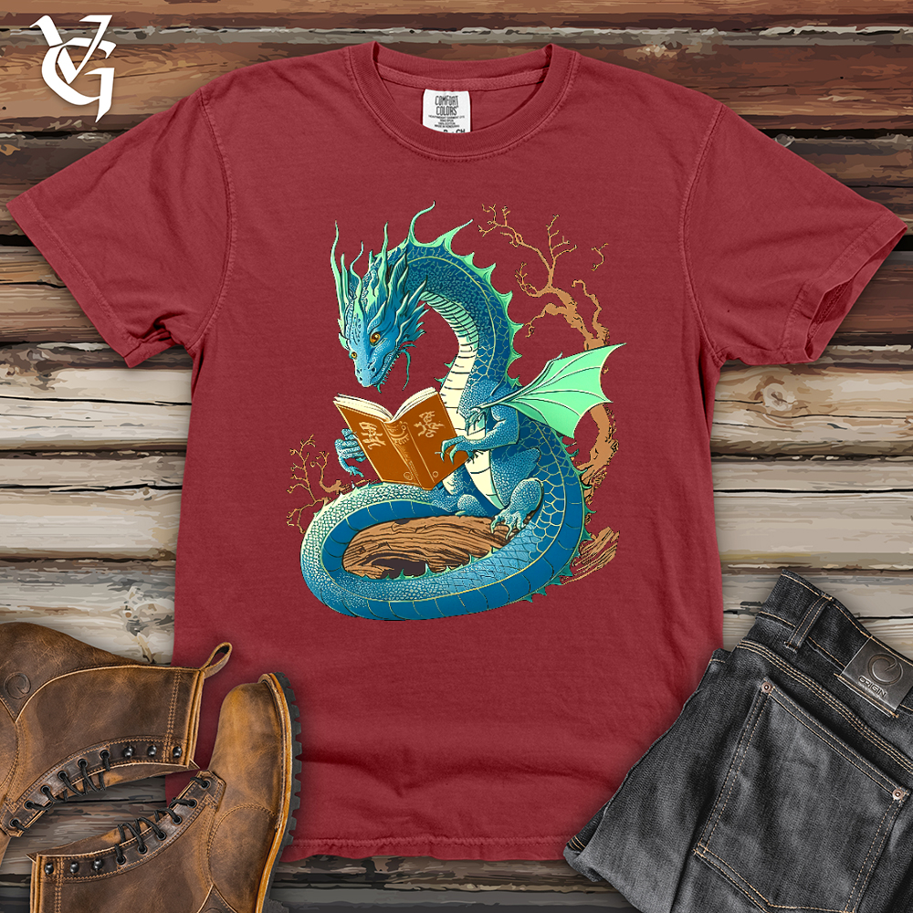 Viking Goods Dragon Book Worm Heavy Cotton Comfort Colors Tee Brick / L