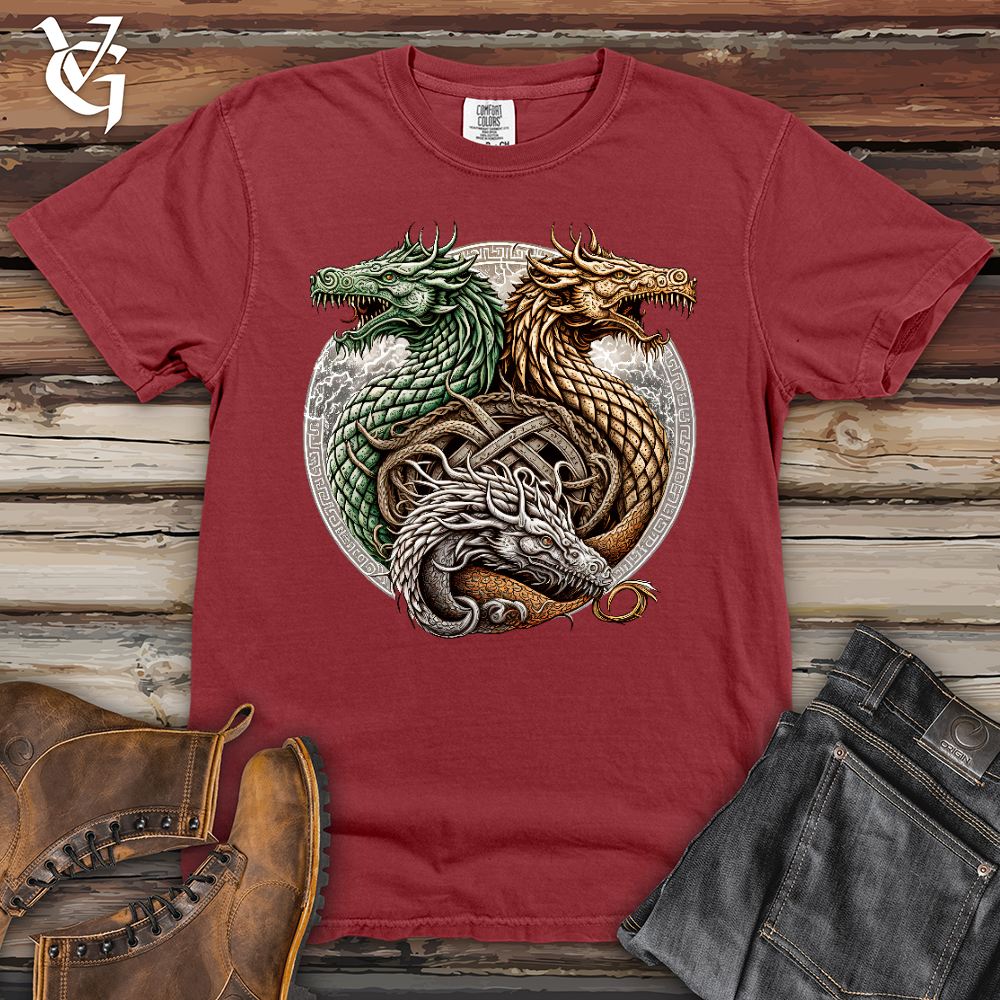 Viking Goods Dragon Trio Viking Heavy Cotton Comfort Colors Tee Brick / L
