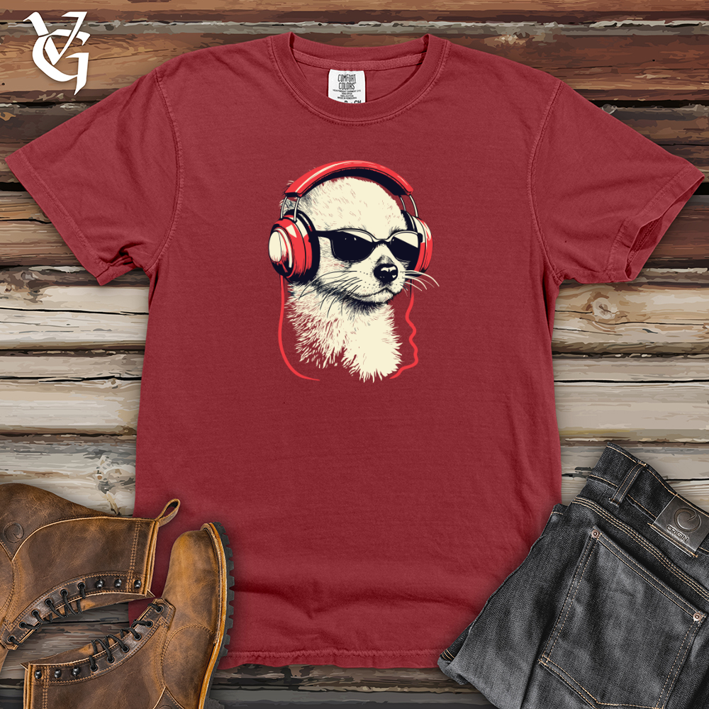 Viking Goods Ferret Headphone Harmony Heavy Cotton Comfort Colors Tee Brick / L