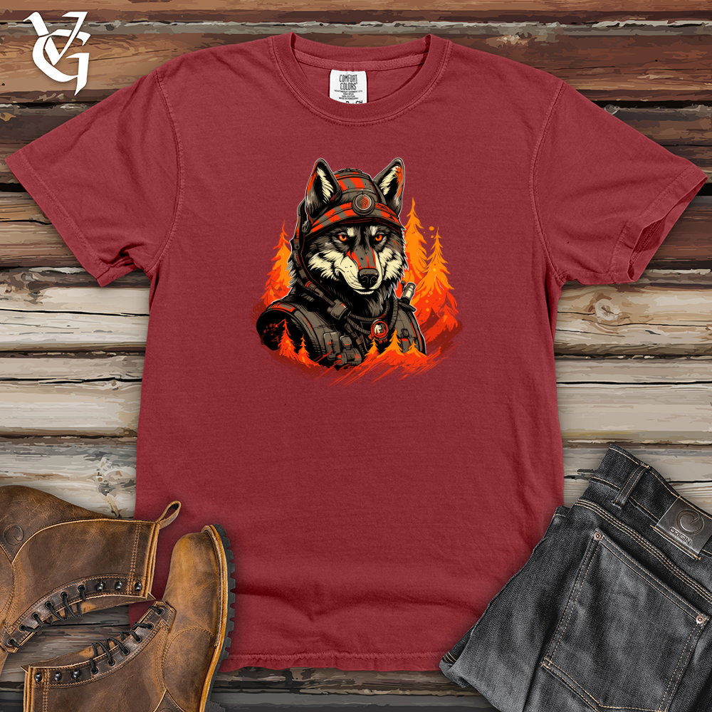 Viking Goods Firefighter Wolf Bravery Heavy Cotton Comfort Colors Tee Brick / L