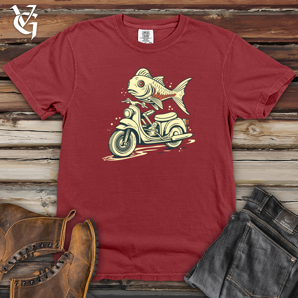 Viking Goods Fish Scooter Escape Heavy Cotton Comfort Colors Tee Brick / L