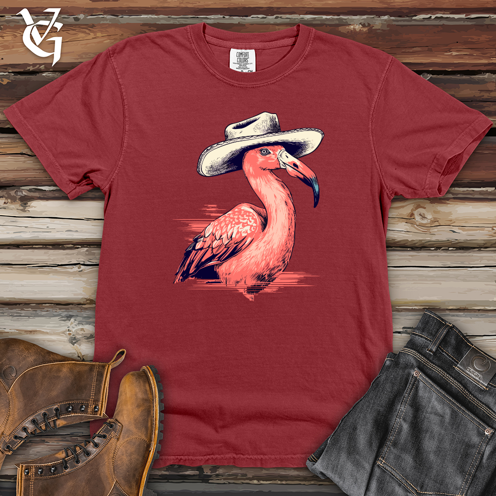 Viking Goods Flamingo Tropical Trek Cowboy Cap Heavy Cotton Comfort Colors Tee Brick / L