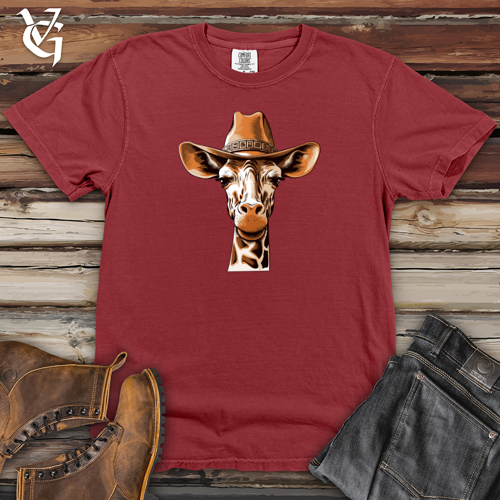 Viking Goods Giraffe Sky High Cowboy Adventure Heavy Cotton Comfort Colors Tee Brick / L