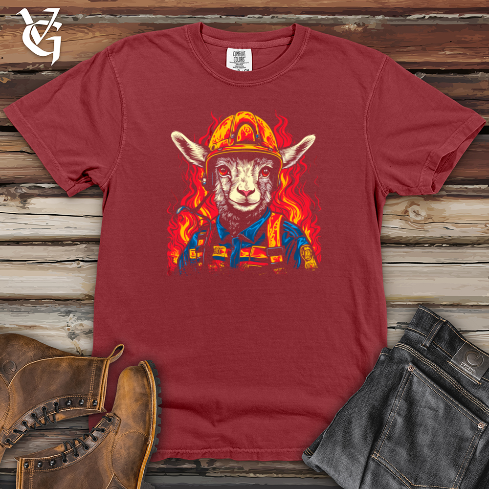Viking Goods Goat Firefighter Bravery Heavy Cotton Comfort Colors Tee Brick / L