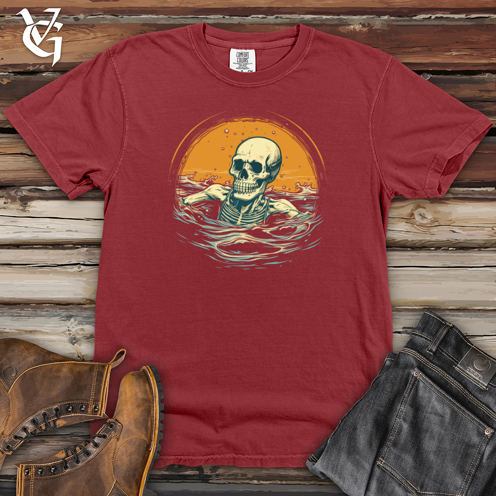Viking Goods Grunge Splash Skeleton Heavy Cotton Comfort Colors Tee Brick / L
