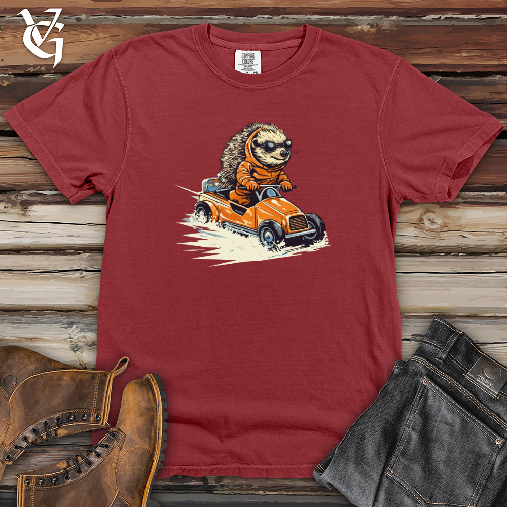 Viking Goods Hedgehog Racing Roadster Heavy Cotton Comfort Colors Tee Brick / L