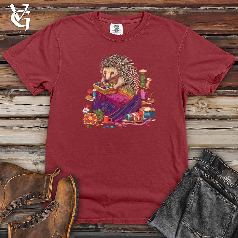 Viking Goods Hedgehog Sewing Delight Heavy Cotton Comfort Colors Tee Brick / L