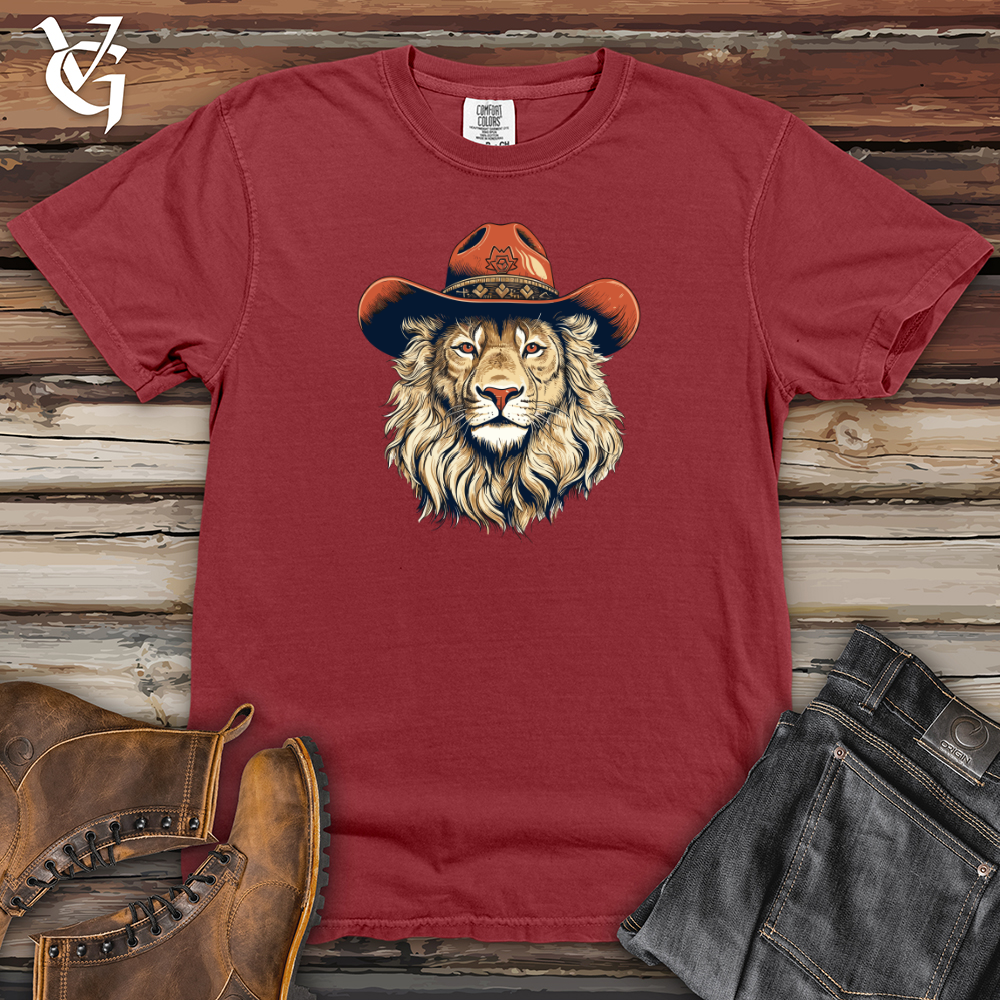 Viking Goods Lion Cowboy Savanna Standoff Style Heavy Cotton Comfort Colors Tee Brick / L
